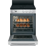 GE 24-inch Freestanding Electric Range with Steam Clean JAS640RMSS