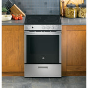 GE 24-inch Freestanding Electric Range with Steam Clean JAS640RMSS