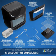 Deco Chef 7-in-1 Digital 10.5QT Air Fryer Convection Oven with Simple Touch Display, Black