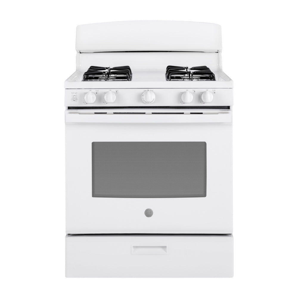GE JGBS30DEKWW 4.8 cu.ft. 30" Freestanding Gas Range with 4 Sealed Burners - White