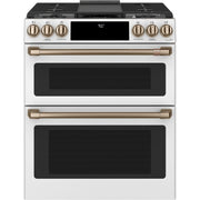 Café 30-inch Slide-in Gas Double Oven Range with Convection Technology CGS750P4MW2