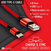 Deco Essentials 6FT Braided Type-C Charge & Sync USB Cable | Transfer Speeds Up to 480Mbps