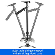 Vivitar VIV-ST-6000-BLK Professional 59" Video Photo Stabilizer Tripod Backpack Bundle