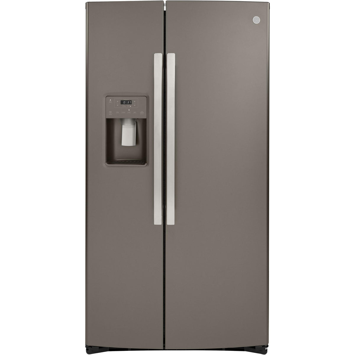GE 36-inch, 21.8 cu.ft. Counter-Depth Side-by-Side Refrigerator with Water and Ice Dispensing System GZS22IMNES