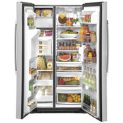 GE 36-inch, 21.8 cu.ft. Counter-Depth Side-by-Side Refrigerator with Water and Ice Dispensing System GZS22IYNFS
