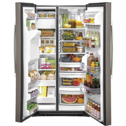 GE 36-inch, 25.1 cu.ft. Freestanding Side-by-Side Refrigerator with Water and Ice Dispensing System GSS25IMNES