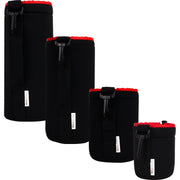 Deco Photo 4 Pack Neoprene Lens Bag Protective Sleeve Water & Scratch Resistant Pouch Case