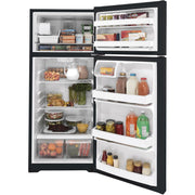 GE 17.5 cu. ft. Top Freezer Refrigerator with Factory-Installed Icemaker GIE18DTNRBB