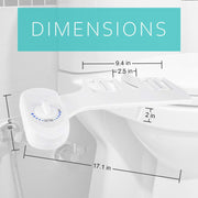Deco Essentials Non-Electric Single Nozzle Toilet Seat Bidet for Standard 15/16"