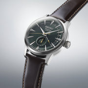 Seiko Presage Men's 40.5mm Brown Strap Watch - Green Dial