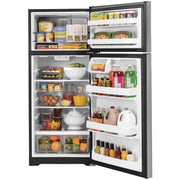GE 28-inch, 17.5 cu.ft. Freestanding Top Freezer Refrigerator with LED Lighting GTS18GSNRSS