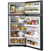 GE 28-inch, 17.5 cu.ft. Freestanding Top Freezer Refrigerator with LED Lighting GTS18GTNRBB