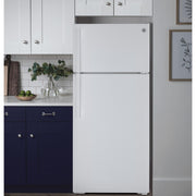 GE 33-inch, 21.9 cu.ft. Freestanding Top Freezer Refrigerator with Upfront Fresh Food Temperature Controls GTS22KGNRWW