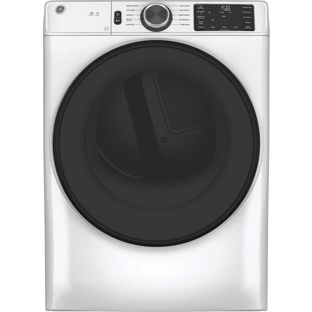 GE 7.8 cu.ft. Electric Dryer with Wi-Fi Connectivity GFD55ESSNWW