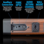 Deco Gear 60W 2.0 Channel Soundbar with Built-in Dual Subwoofers and Four 2.5" Drivers