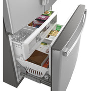 GE Profile 36-inch, 23.1 cu. ft. Counter-Depth French 3-Door Refrigerator with Interior Ice Maker PWE23KYNFS