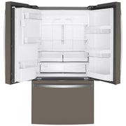 GE 36-inch, 22.1 cu.ft. Counter-Depth French 3-Door Refrigerator with external water and ice dispensing system GYE22GMNES
