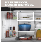 GE 36-inch, 22.1 cu.ft. Counter-Depth French 3-Door Refrigerator with external water and ice dispensing system GYE22GMNES