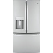 GE 36-inch, 22.1 cu.ft. Counter-Depth French 3-Door Refrigerator with external water and ice dispensing system GYE22GYNFS
