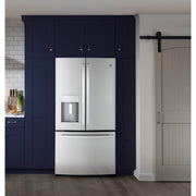 GE 36-inch, 22.1 cu.ft. Counter-Depth French 3-Door Refrigerator with external water and ice dispensing system GYE22GYNFS