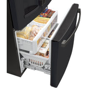 GE 36-inch, 22.1 cu.ft. Counter-Depth French 3-Door Refrigerator with external water and ice dispensing system GYE22GENDS