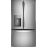 GE Profile 36-inch, 22.1 cu.ft. Counter-Depth French 3-Door Refrigerator with External Water and Ice Dispensing System PYD22KYNFS