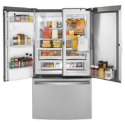 GE Profile 36-inch, 22.1 cu.ft. Counter-Depth French 3-Door Refrigerator with External Water and Ice Dispensing System PYD22KYNFS