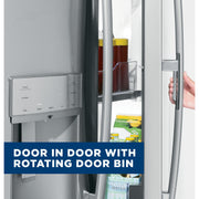GE Profile 36-inch, 22.1 cu.ft. Counter-Depth French 3-Door Refrigerator with External Water and Ice Dispensing System PYD22KYNFS