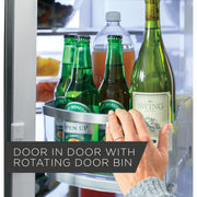 GE Profile 36-inch, 22.1 cu.ft. Counter-Depth French 3-Door Refrigerator with External Water and Ice Dispensing System PYD22KYNFS