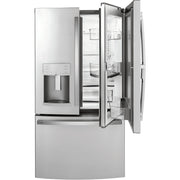 GE Profile 36-inch, 22.1 cu.ft. Counter-Depth French 3-Door Refrigerator with External Water and Ice Dispensing System PYD22KYNFS