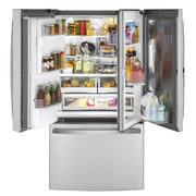 GE Profile 36-inch, 22.1 cu.ft. Counter-Depth French 3-Door Refrigerator with External Water and Ice Dispensing System PYD22KYNFS