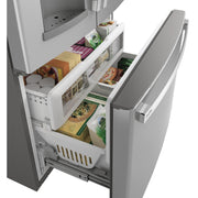 GE Profile 36-inch, 22.1 cu.ft. Counter-Depth French 3-Door Refrigerator with External Water and Ice Dispensing System PYD22KYNFS