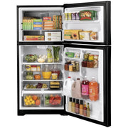 GE 30-inch, 19.2 cu. ft. Top Freezer Refrigerator with edge-to-edge glass shelves GTE19JTNRBB