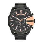 Diesel Mega Chief Men's 58mm Chronograph Stainless Steel Bracelet Watch - Black