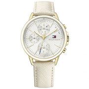 Tommy Hilfiger Carly Women's 30mm Quartz Beige Strap Watch - Champagne Dial