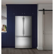 GE 36-inch, 28.7 cu. ft. French 3-Door Refrigerator with Icemaker GNE29GYNFS