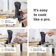 Anova N500-US00 Sous Vide Precision Cooker 1000 Watts with WiFi - (Black and Silver)