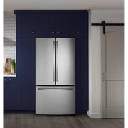 GE 36-inch, 27 cu. ft. French 3-Door Refrigerator with Internal Water Dispenser GNE27JYMFS