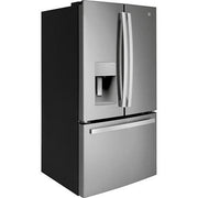 GE 36-inch, 25.6 cu.ft. Freestanding French 3-Door Refrigerator with Multiflow Air System GFE26JYMFS