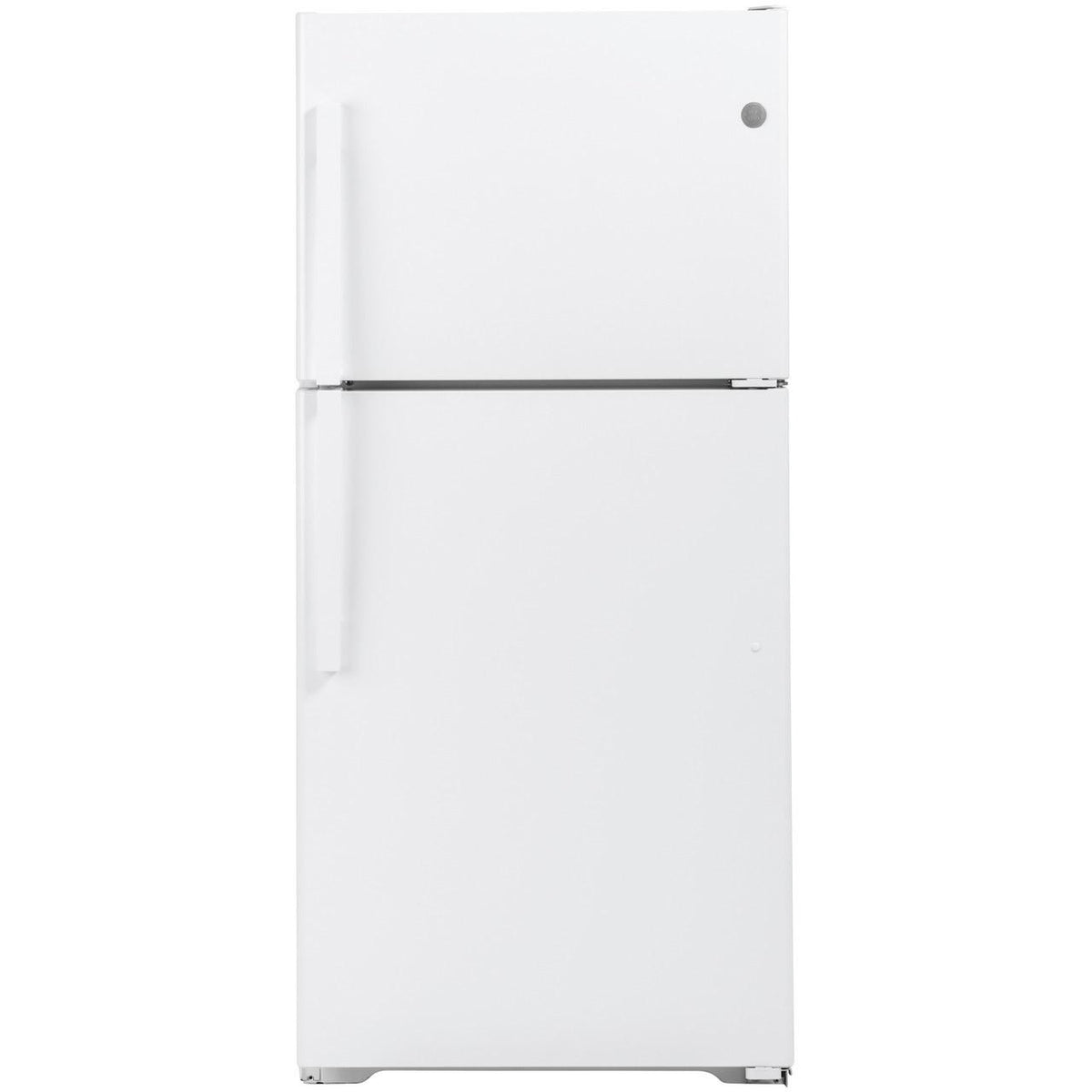 GE 30-inch, 19.2 cu. ft. Top Freezer Refrigerator with edge-to-edge glass shelves GTE19JTNRWW
