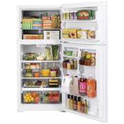GE 30-inch, 19.2 cu. ft. Top Freezer Refrigerator with edge-to-edge glass shelves GTE19JTNRWW