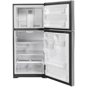 GE 30-inch, 19.2 cu. ft. Top Freezer Refrigerator with edge-to-edge glass shelves GTE19JSNRSS