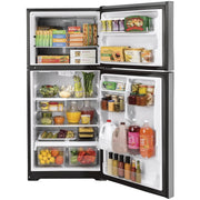 GE 30-inch, 19.2 cu. ft. Top Freezer Refrigerator with edge-to-edge glass shelves GTE19JSNRSS