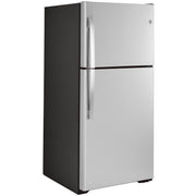 GE 30-inch, 19.2 cu. ft. Top Freezer Refrigerator with edge-to-edge glass shelves GTE19JSNRSS