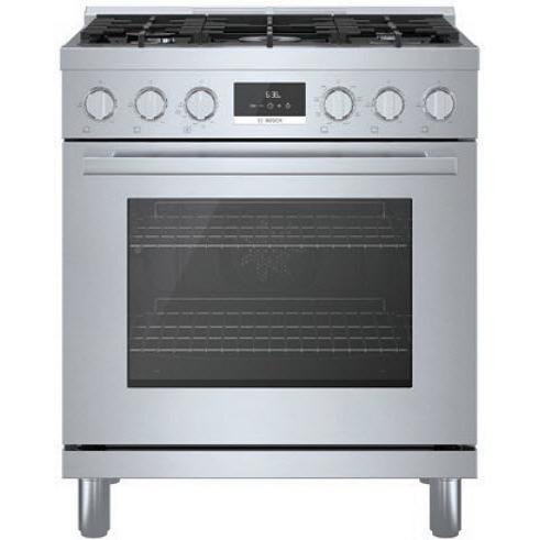 Bosch 30-inch Freestanding Dual Fuel Range with European Convection Technology HDS8055U