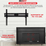 Deco Mount 37" - 70" TV Wall Mount Bracket with Tilt Function, Universal Mounting Hardware