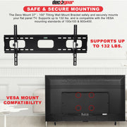 Deco Mount 37"-100" TV Wall Mount Bracket Bundle w/ 2 HDMI Cables, Spray Bottle and Wipe