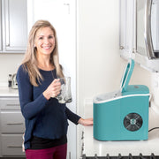 Deco Chef Turquoise Compact Electric Ice Maker | (IMTQA) | Top Load | 26 Lbs Per Day