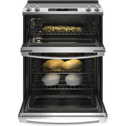 GE 30-inch Slide-in Electric Range with True European Convection Technology JSS86SPSS