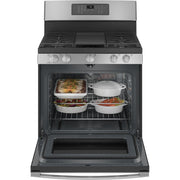 GE 30-inch Freestanding Gas Range with Convection Technology JGB735SPSS